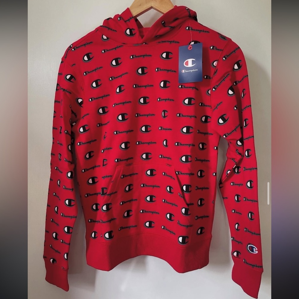 Champion Bold Red Patterned Hoodie